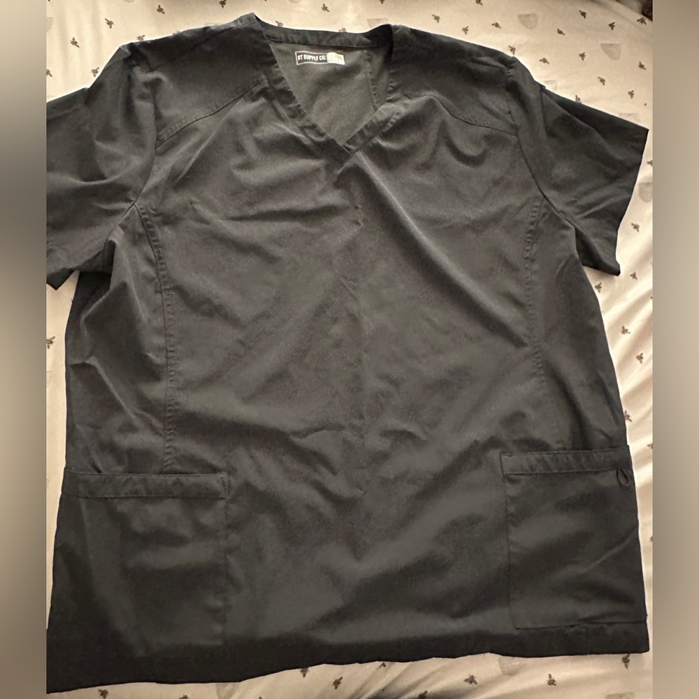 BT Supply Co. Women's 3-Pack V-Neck Quick Dry Scrub Tops -Pewter / Dark Grey XXL